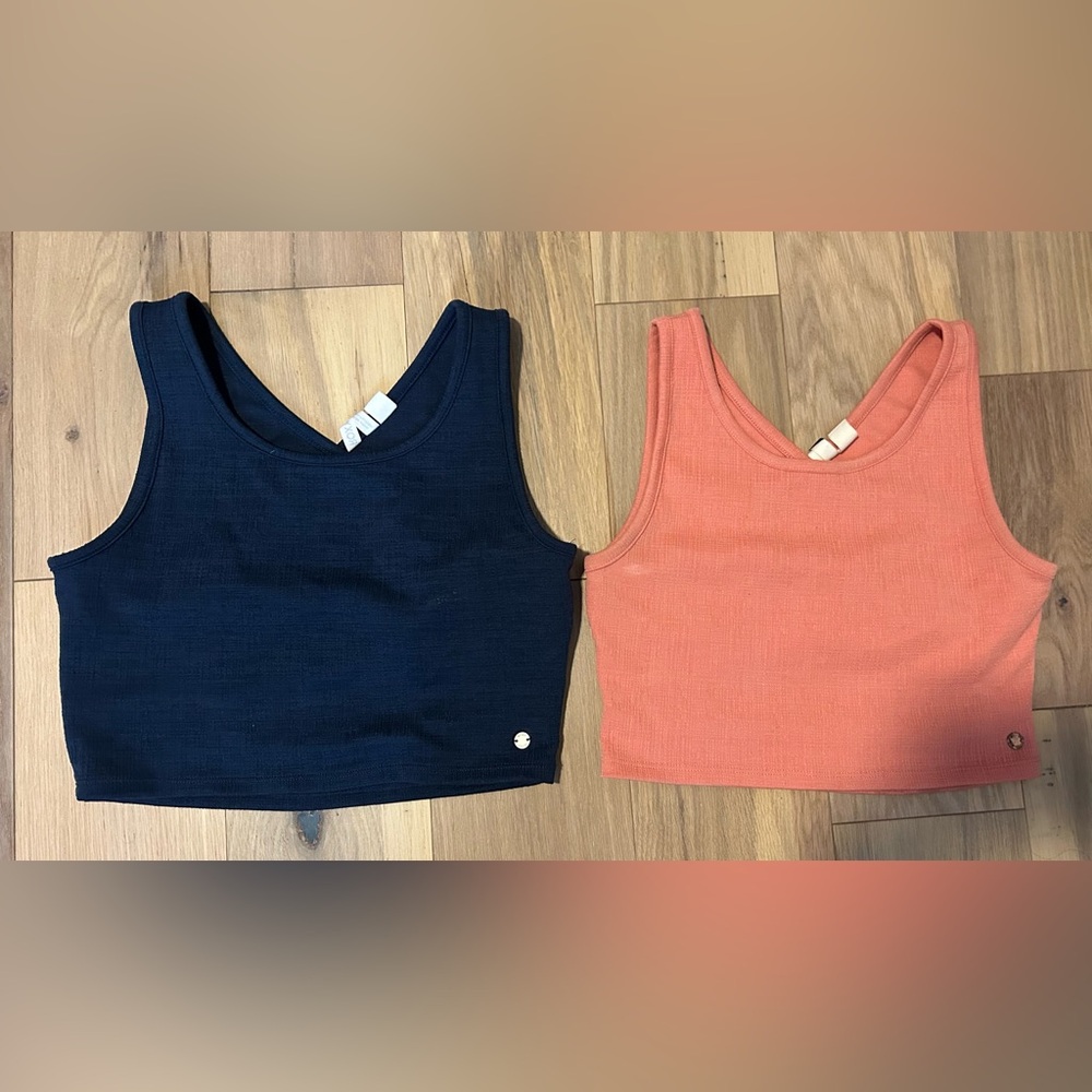 Roxy Navy and Coral Tank Tops